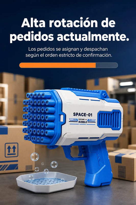 Pistola De Burbujas Espacial Con Luces