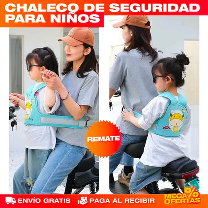 SafeRide™ CHALECO SOPORTE DE SEGURIDAD PARA NIÑOS - MOTO, BICICLETA Y MÁS