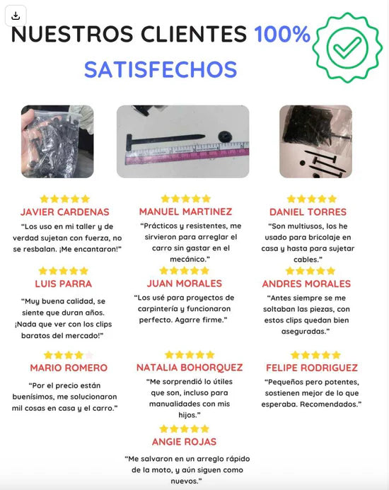 Pack Clips Universal de Fijación Automotriz PAGA 50 LLEVA 100