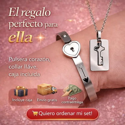 La Llave de Mi Corazón 💖 Collar + Pulsera  y envío GRATIS