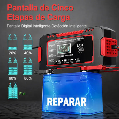 Cargador de Batería Inteligente 12V/24V para Carro, Moto y Camión