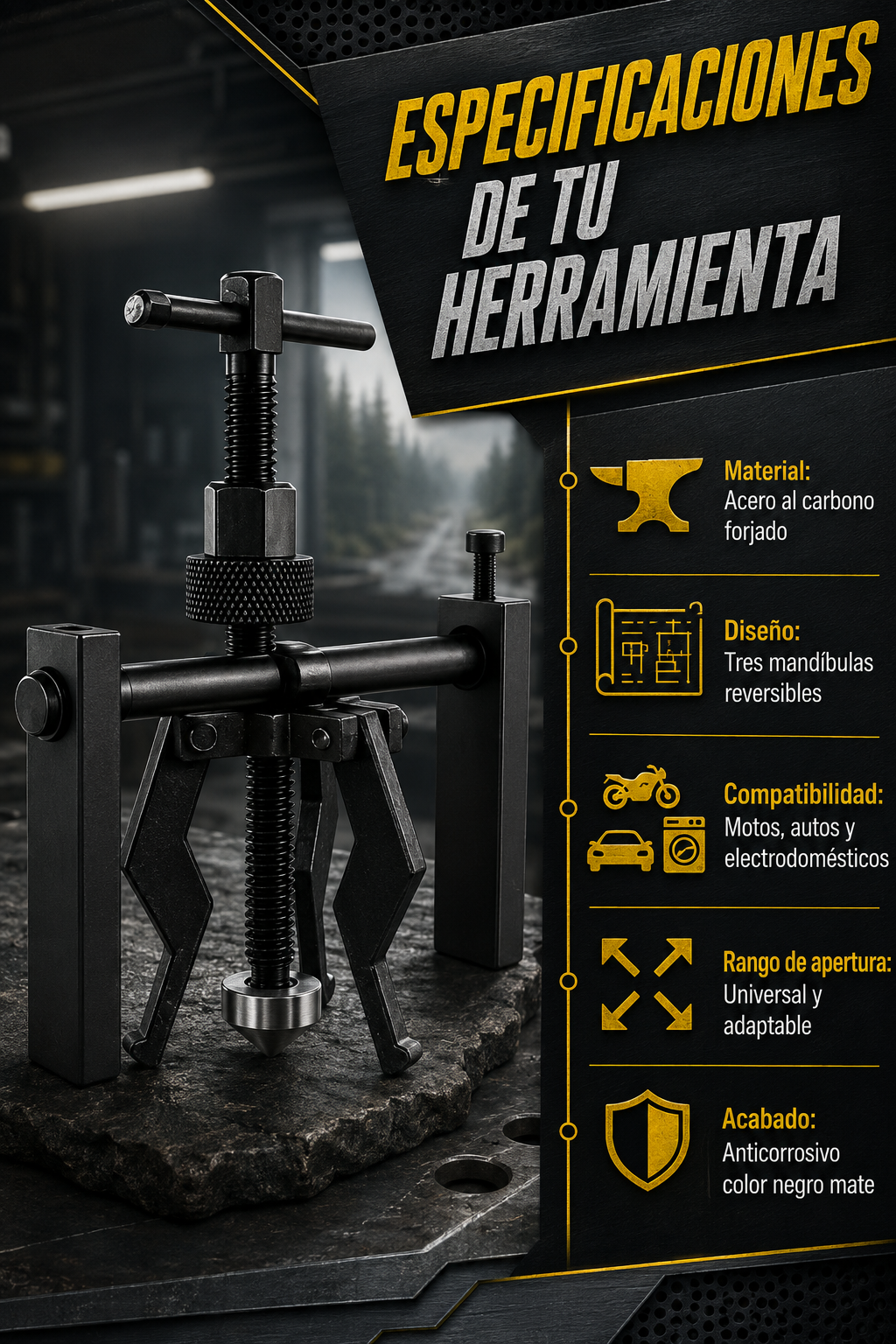 Especificaciones del extractor