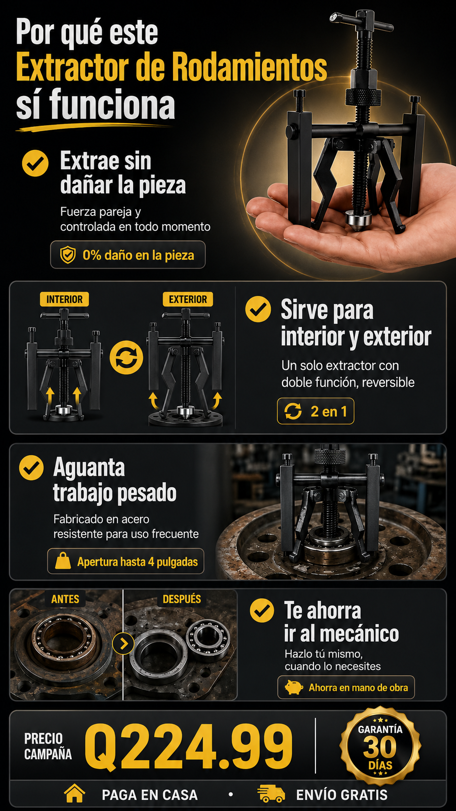 Precio de campana y garantia