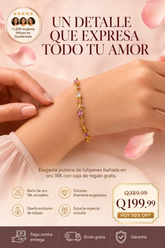 Pulsera jardín de tulipanes