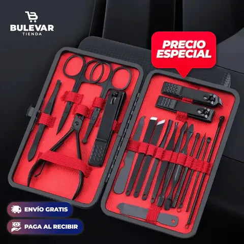 KIT CORTA UÑAS PIEZAS DE ALTA GAMA 16PZS GRATIS estuche