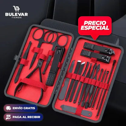 KIT CORTA UÑAS PIEZAS DE ALTA GAMA 16PZS GRATIS estuche