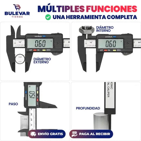 Mide Sin Errores ni Confusiones – Calibre Digital Electrónico Preciso + Envío Gratis