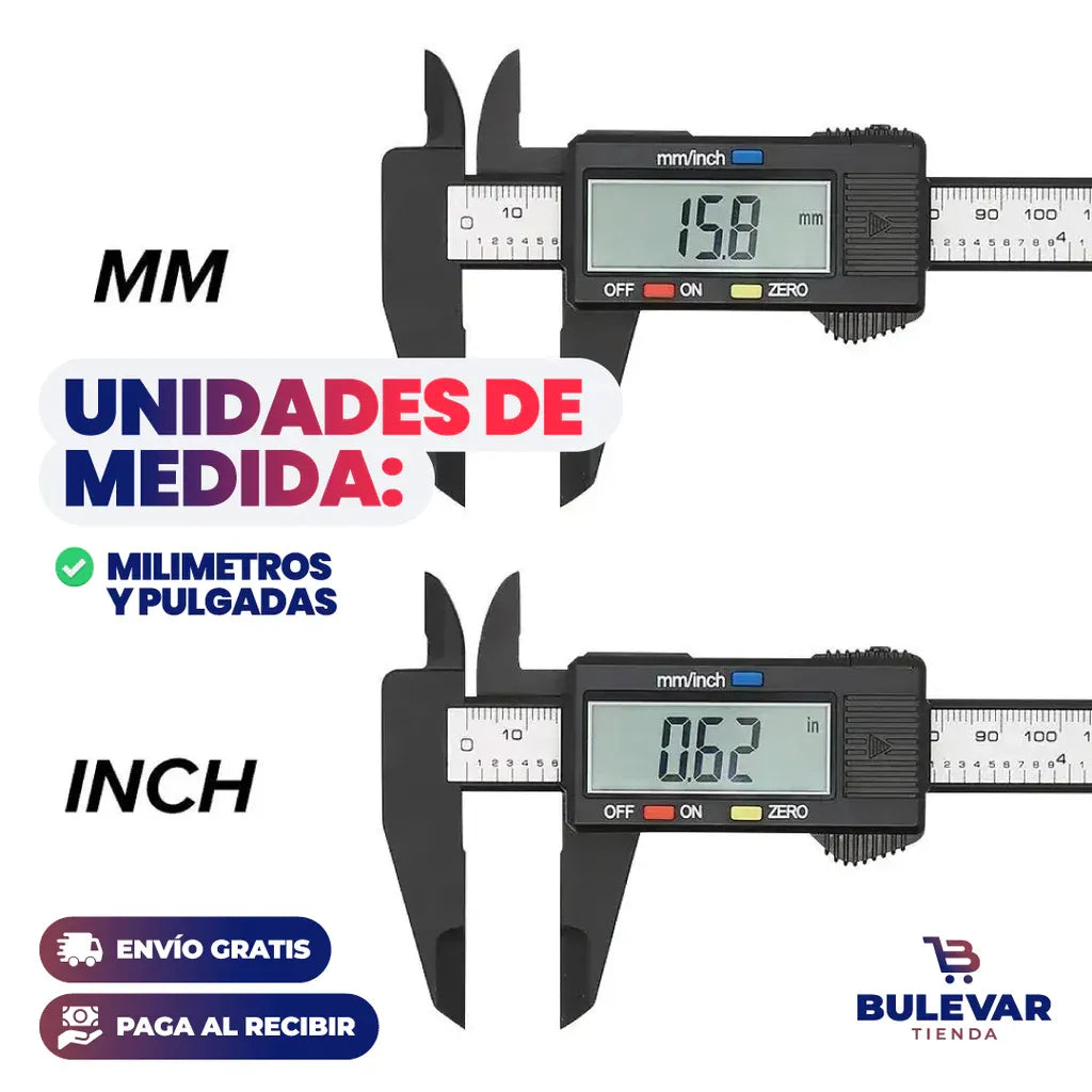 Mide Sin Errores ni Confusiones – Calibre Digital Electrónico Preciso + Envío Gratis