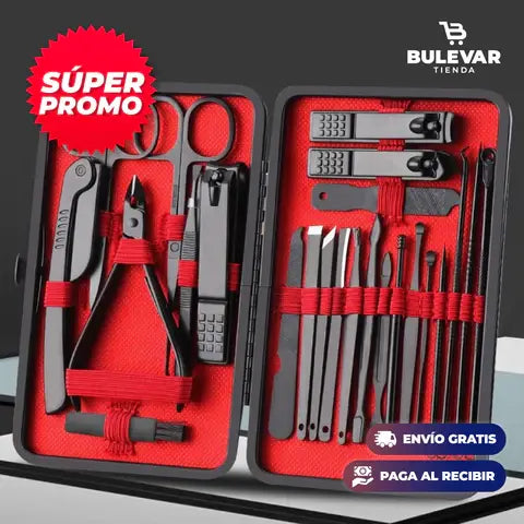 KIT CORTA UÑAS PIEZAS DE ALTA GAMA 16PZS GRATIS estuche