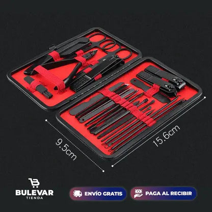 KIT CORTA UÑAS PIEZAS DE ALTA GAMA 16PZS GRATIS estuche