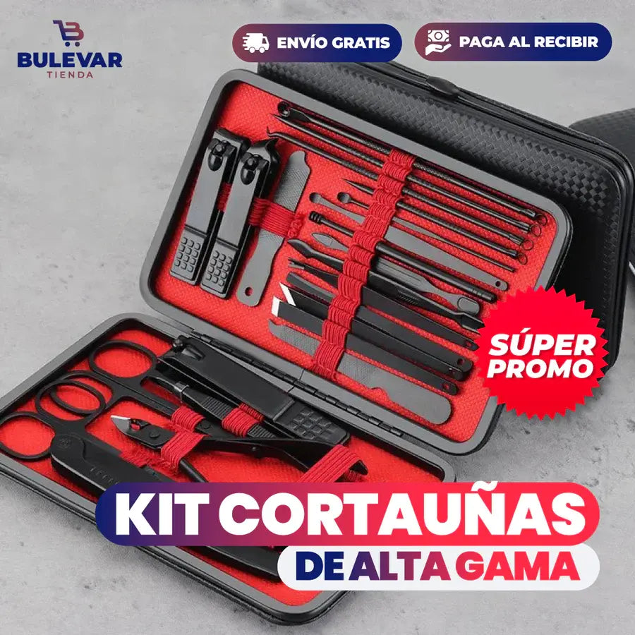 KIT CORTA UÑAS PIEZAS DE ALTA GAMA 16PZS GRATIS estuche